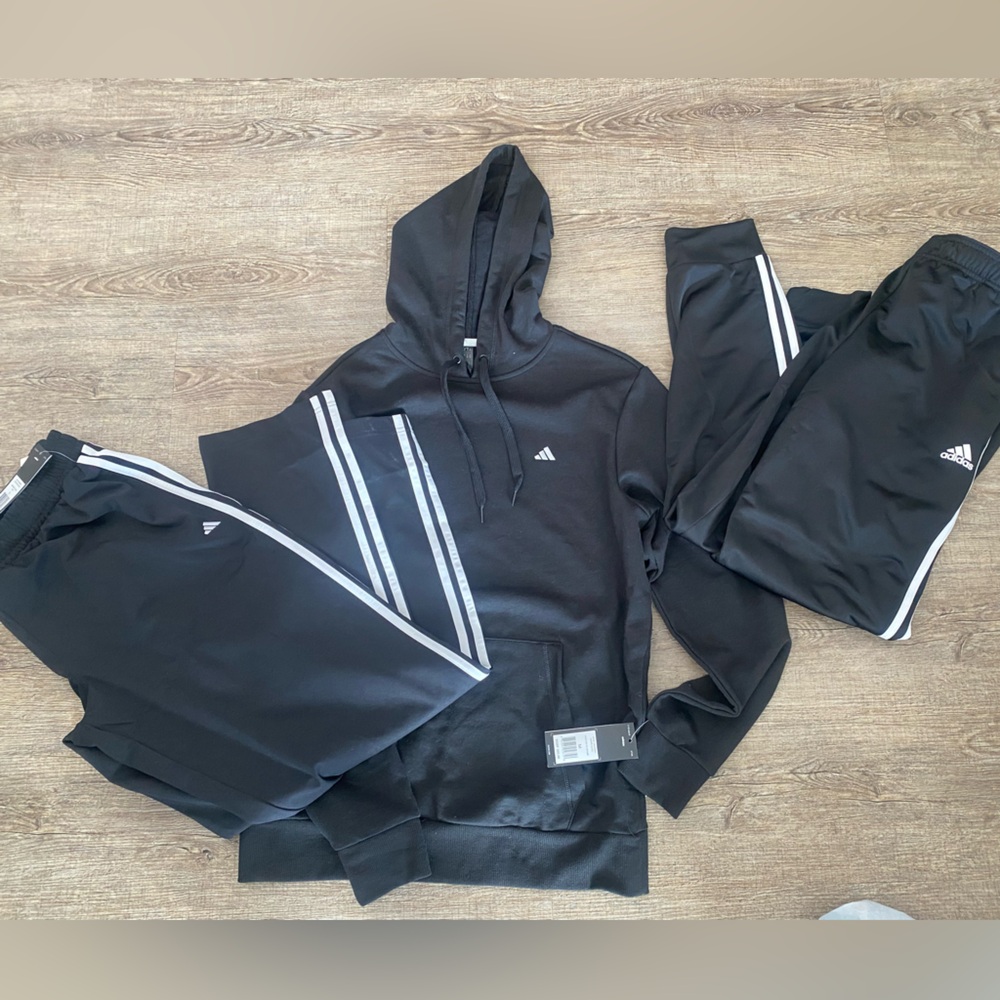 Adidas lot mens Large joggers/sweatpants Medium hoodie